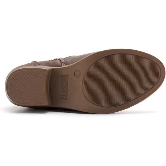 ⚡Girls Kids Brown Western Boots Embroidered Cowgirl Mid Calf Riding Shoes - Picture 7 of 7